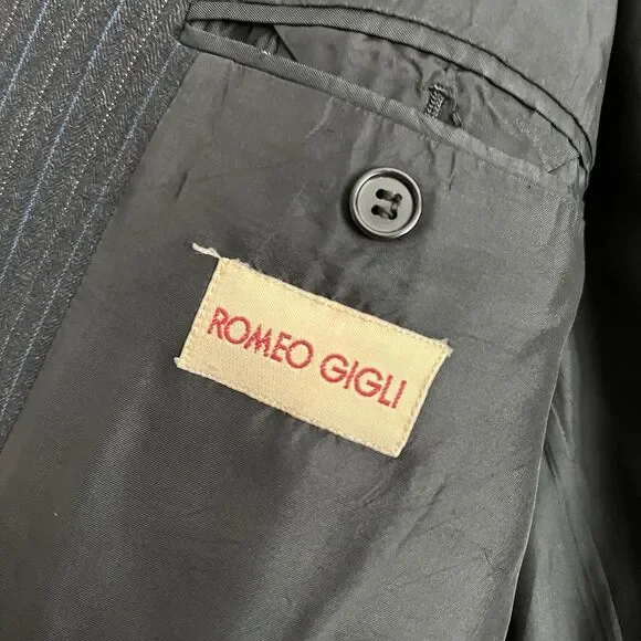 Romeo Gigli Mens Pinstripe Suit Jacket Size 42 R 52 IT - Picture 4 of 11